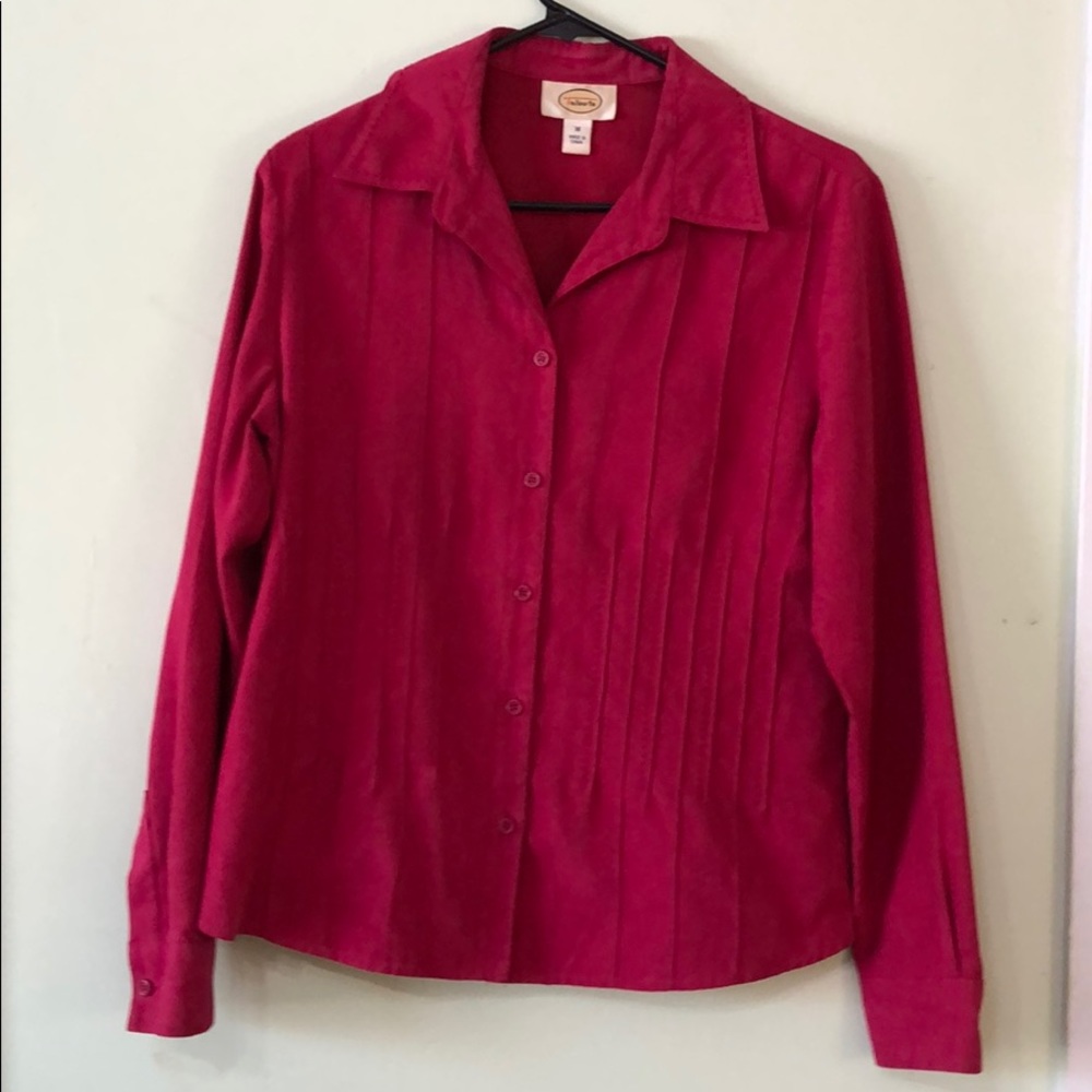 Talbots Red suede like blouse